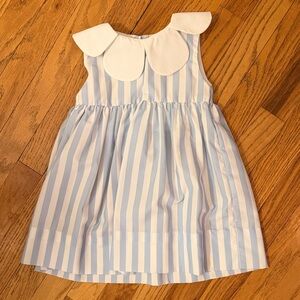 Cecil and Lou Petal Collar Striped Dress in Blue and White